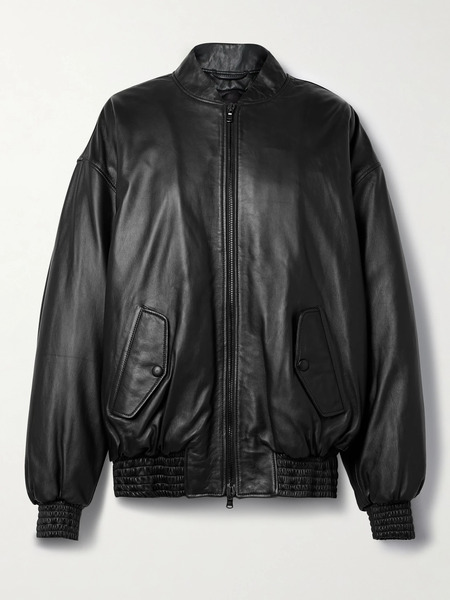  Wardrobe. Nyc   Leather Bomber Jacket   Black 
