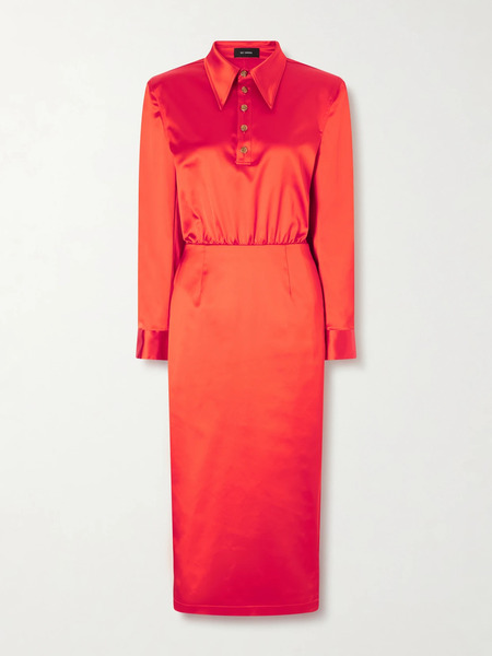  Willy Chavarria   Satin Midi Dress   Red 