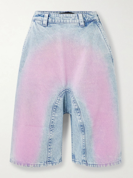  Y/project   Soufflé Flocked Denim Shorts   Light Denim 