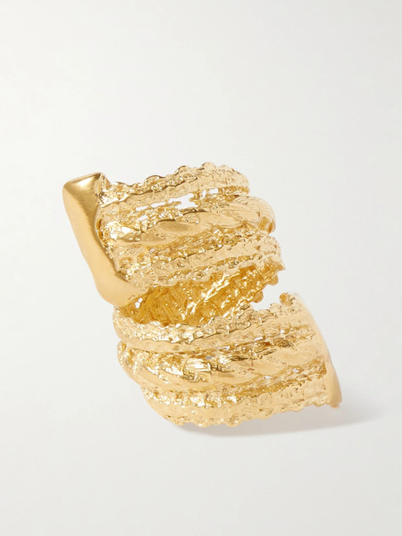  Ysso   Aella Gold Plated Ring   One Size 