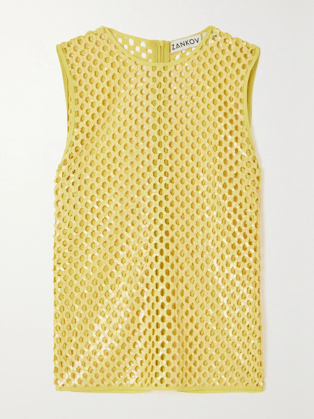  Zankov   Dushka Sequined Open Knit Top   Marigold 