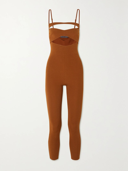 Zeynep Arcay   Cutout Stretch Knit Jumpsuit   Brown 