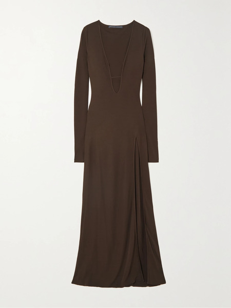  Zeynep Arcay   Jersey Maxi Dress   Dark Brown 