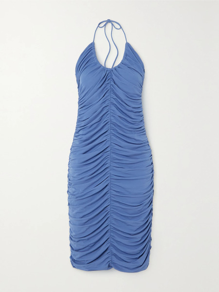  Zeynep Arcay   Ruched Halterneck Stretch Jersey Midi Dress   Blue 