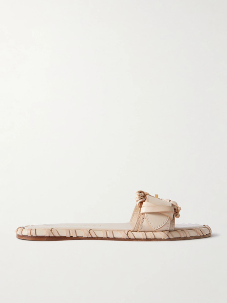  Zimmermann   Alchemy Buckled Leather Slides   Ecru 