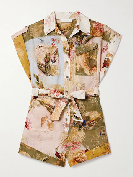  Zimmermann   Ascension Floral Print Linen Playsuit   Multi 