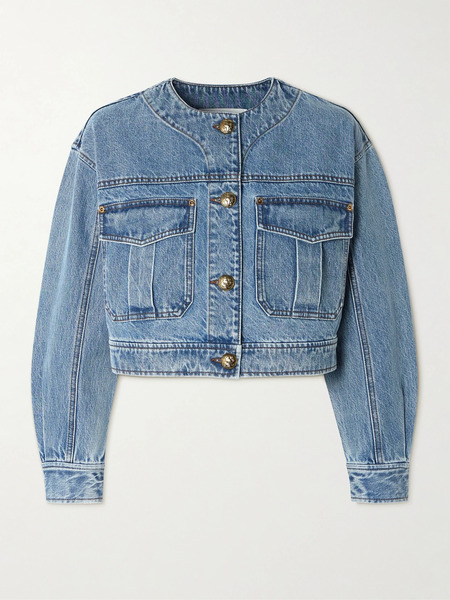  Zimmermann   Cropped Denim Jacket   Light Denim 
