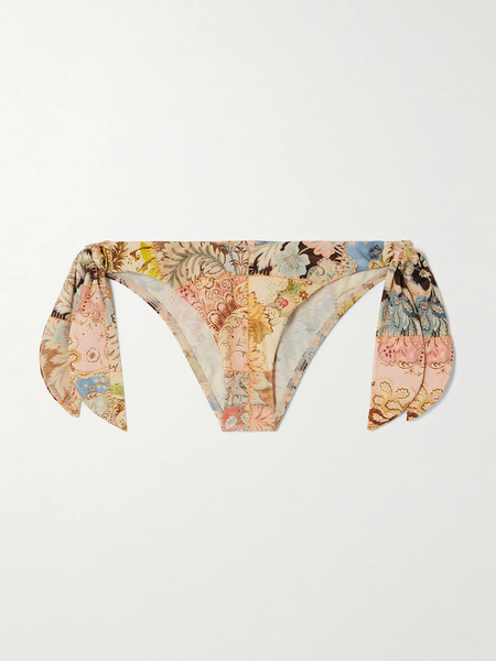  Zimmermann   Daylight Floral Print Bikini Briefs   Peach 