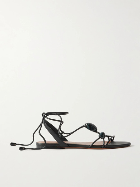  Zimmermann   Gleam Leather Sandals   Black 