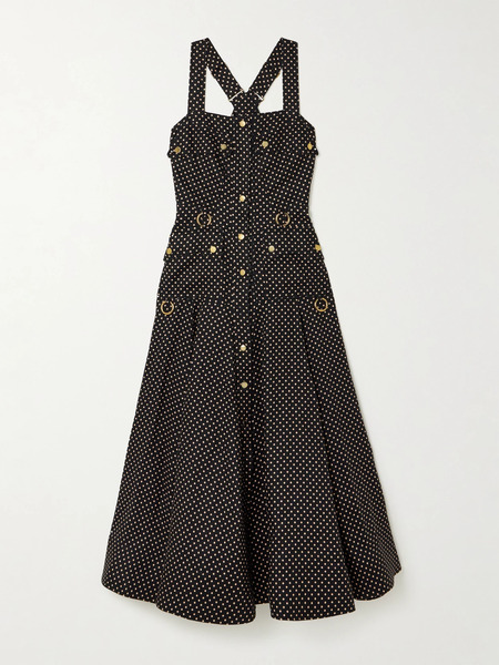  Zimmermann   Luna Embellished Linen Midi Dress   Black 