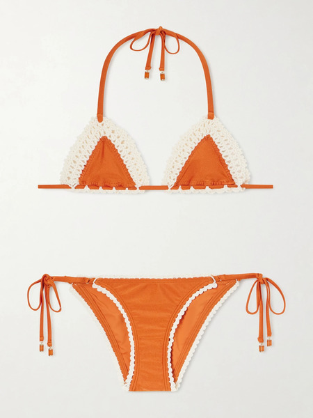  Zimmermann   Mahon Crocheted Swimsuit   Orange 