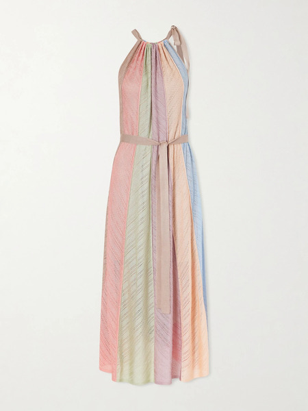  Zimmermann   Mahon Splice Halter Mesh Midi Dress   Multi 