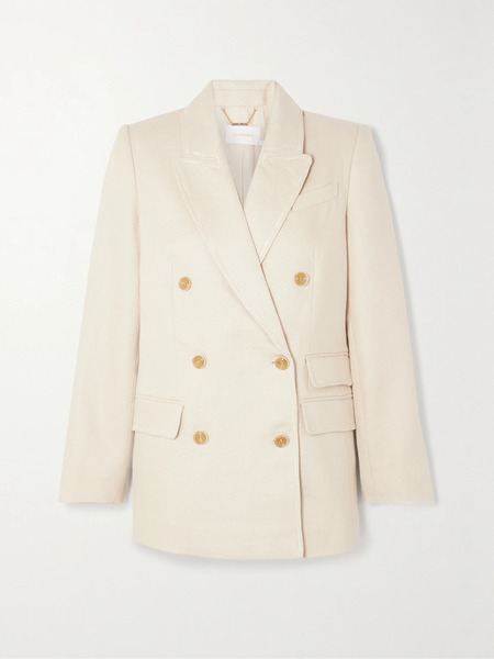  Zimmermann   Matchmaker Double Breasted Whipstitched Linen Blazer   Ivory 