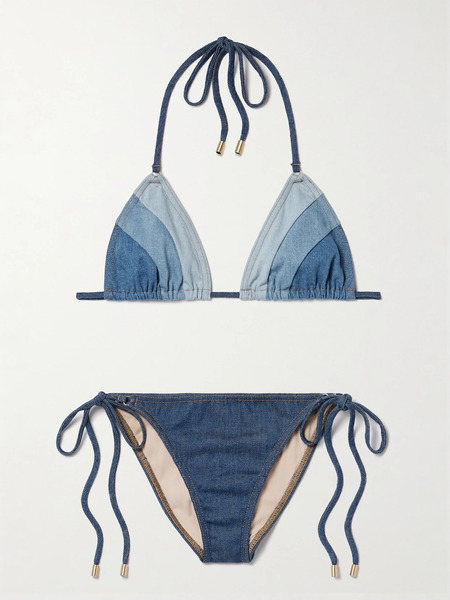  Zimmermann   Tallow Denim Triangle Bikini   Light Denim 