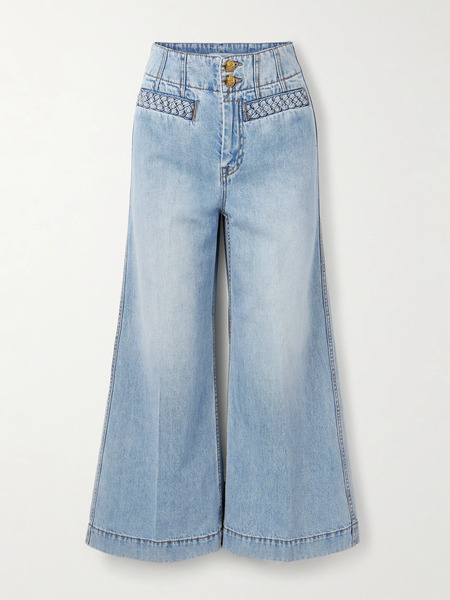  Zimmermann   Wanderlust Cropped Wide Leg Jeans   Light Denim 