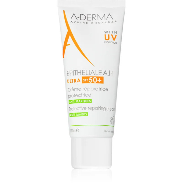  A-derma Epitheliale A.h. Ultra Protective Repairing Cream Protective Cream For Sensitive Skin Spf 50+ 100 Ml 