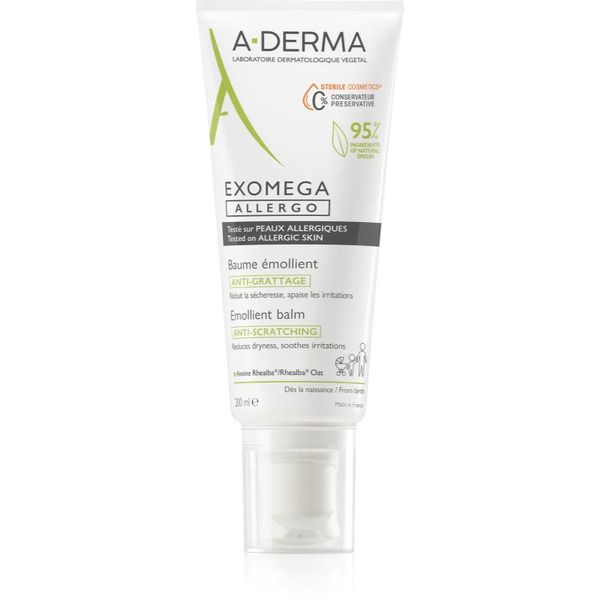  A-derma Exomega Control Allergo Fortifying Moisturiser For The Protective Barrier Of Sensitive And Atopic Skin 200 Ml 