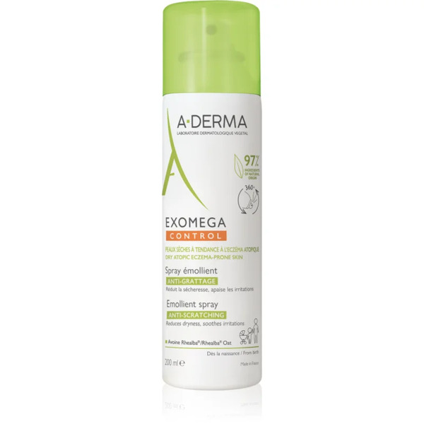  A-derma Exomega Control Emollient Spray Fortifying Moisturiser For The Protective Barrier Of Sensitive And Atopic Skin In A Spray 200 Ml 