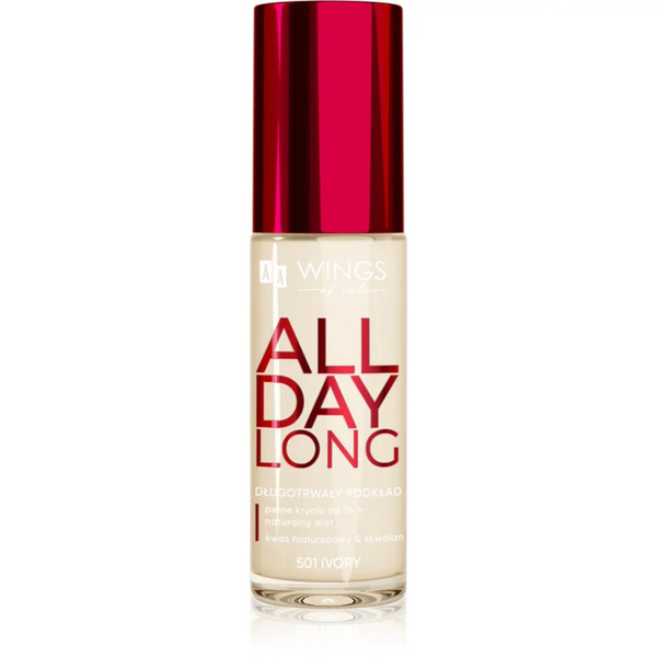 Aa Wings Of Color All Day Long Long Lasting Foundation Long-lasting Foundation Shade 501 Ivory 30 Ml 