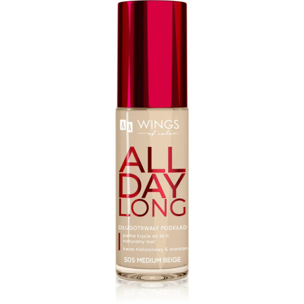  Aa Wings Of Color All Day Long Long Lasting Foundation Long-lasting Foundation Shade 505 Medium Beige 30 Ml 