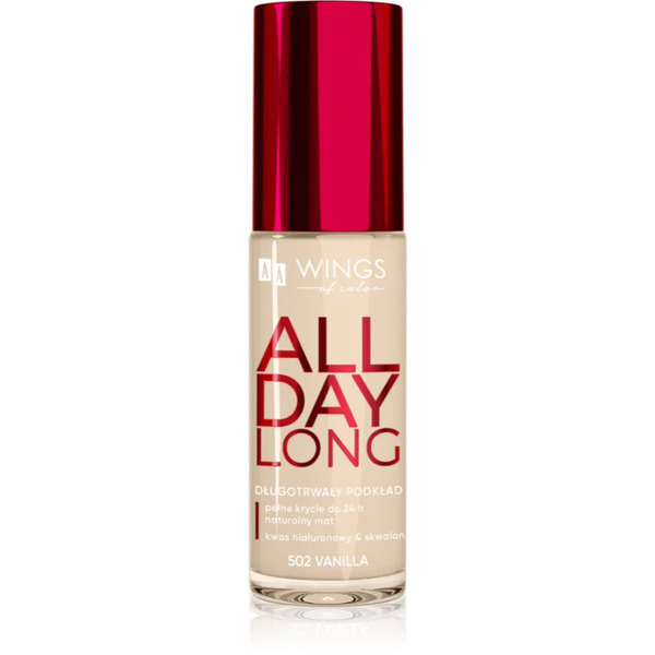  Aa Wings Of Color All Day Long Long Lasting Foundation Long-lasting Foundation Shade 502 Vanilla 30 Ml 