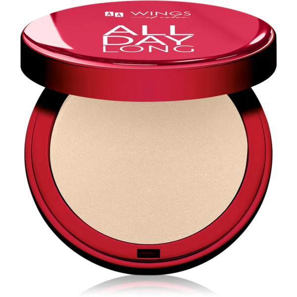  Aa Wings Of Color All Day Long Pressed Setting Powder Compact Powder With Matt Effect Shade 02 Natural Medium 9 G 