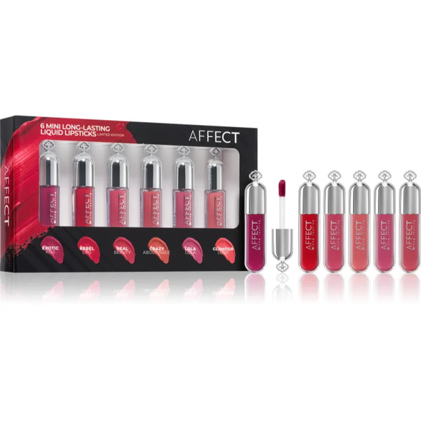  Affect 6 Mini Long-lasting Liquid Lipsticks Liquid Lipstick Set 