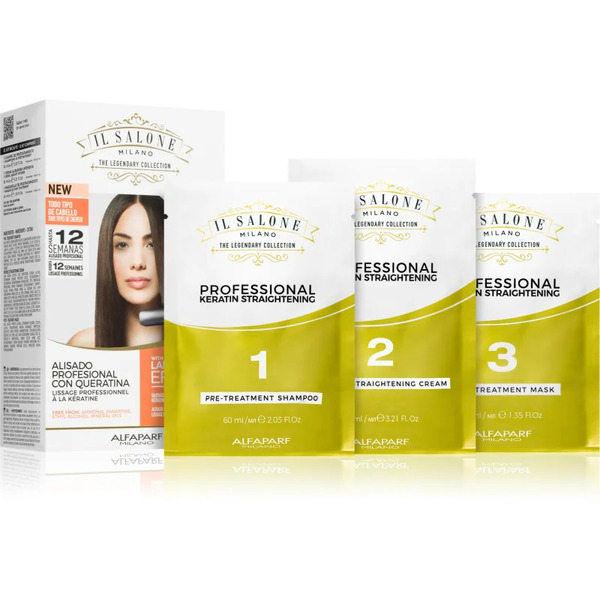 Alfaparf Milano Il Salone Milano Straightening Kit Smoothing Treatment For Sensitive Hair Illuminating Linseed Oil 1 Pc 