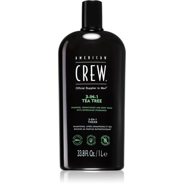  American Crew Hair & Body 3-in-1 Tea Tree 3-in-1 Shampoo, Conditioner And Shower Gel For Men 1000 Ml 