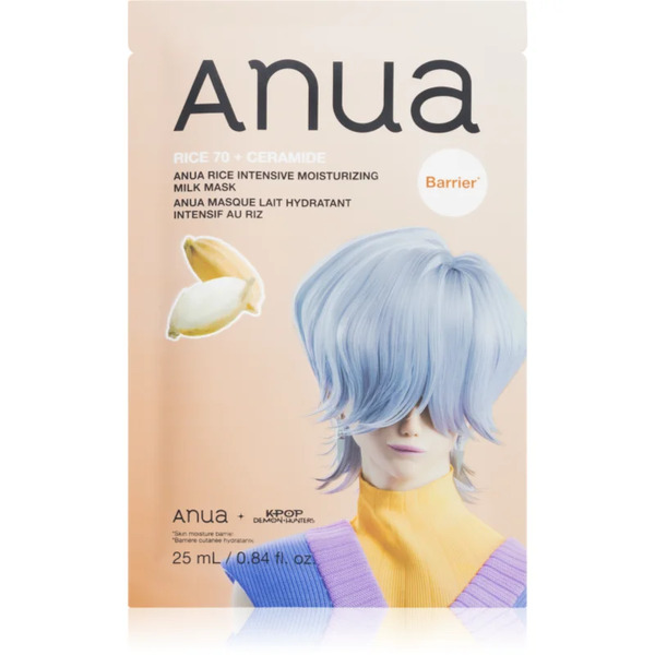  Anua K-pop Demon Hunters Rice 70 + Ceramide Nourishing Sheet Mask To Strengthen The Skin Barrier 25 Ml 