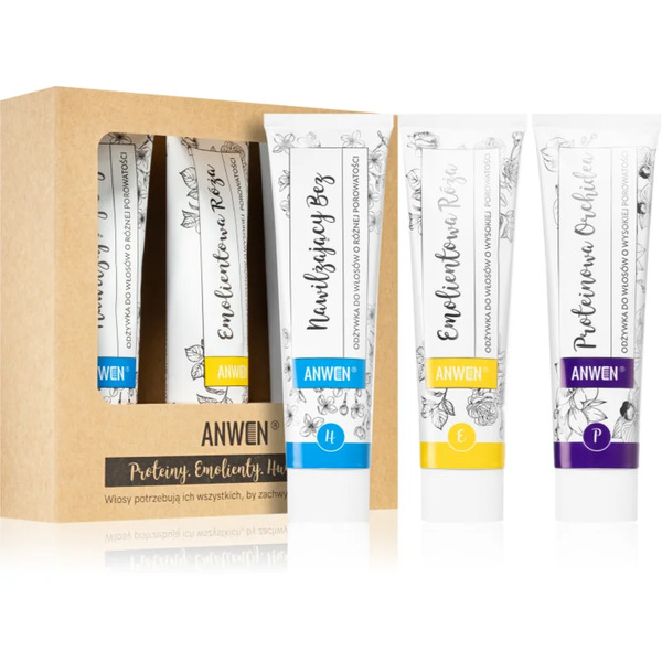  Anwen Proteins . Emollients . Humectants Conditioner For Everyday Use Economy Pack 3 X100 Ml High Porosity 