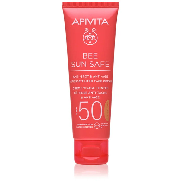  Apivita Bee Sun Safe Anti-spot And Anti-age Tinted Face Cream Spf50 Protective Tinted Cream For The Face Spf 50 Shade Golden 50 Ml 