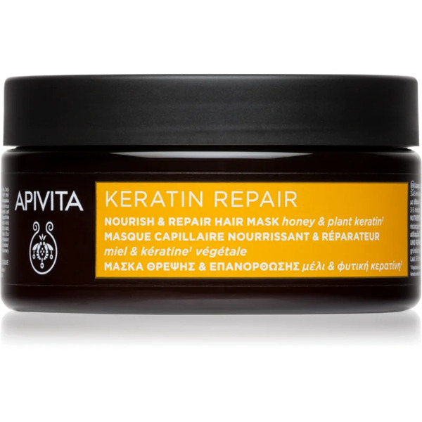  Apivita Keratin Repair Nourish Repair Hair Mask Restorative Mask For Damaged Hair With Keratin 200 Ml 