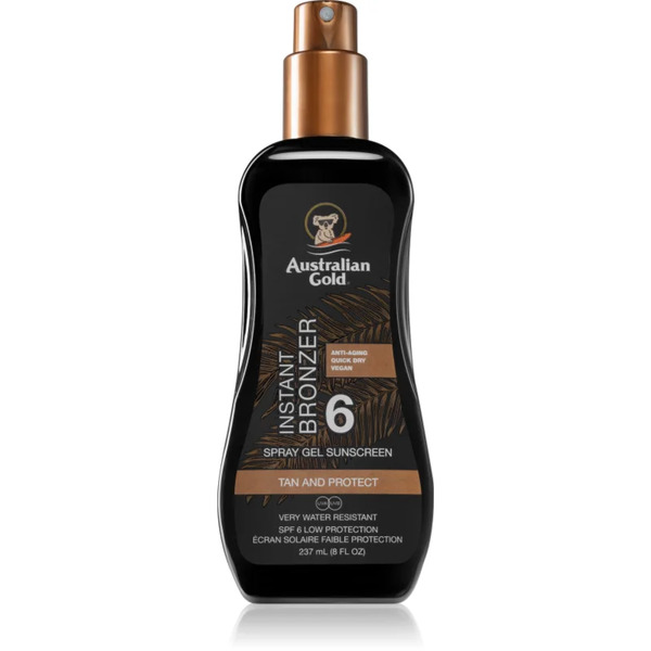  Australian Gold Spray Gel Sunscreen With Instant Bronzer Protective Sunscreen Spray With Bronzer Spf 6 237 Ml 