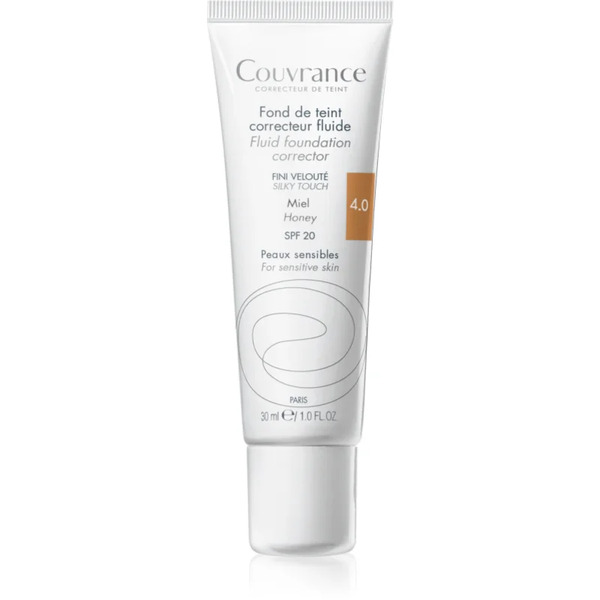  Avène Couvrance Fluid Foundation Corrector Fluid Coverage Foundation Spf 20 Shade 4.0 Honey 30 Ml 