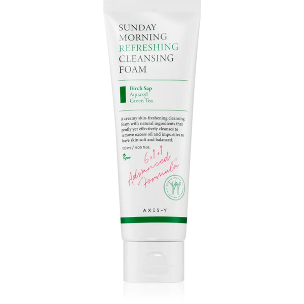  Axis-y 6+1+1 Advanced Formula Sunday Morning Refreshing Cleansing Foam Deep Cleansing Creamy Foam For Sensitive Skin 120 Ml 