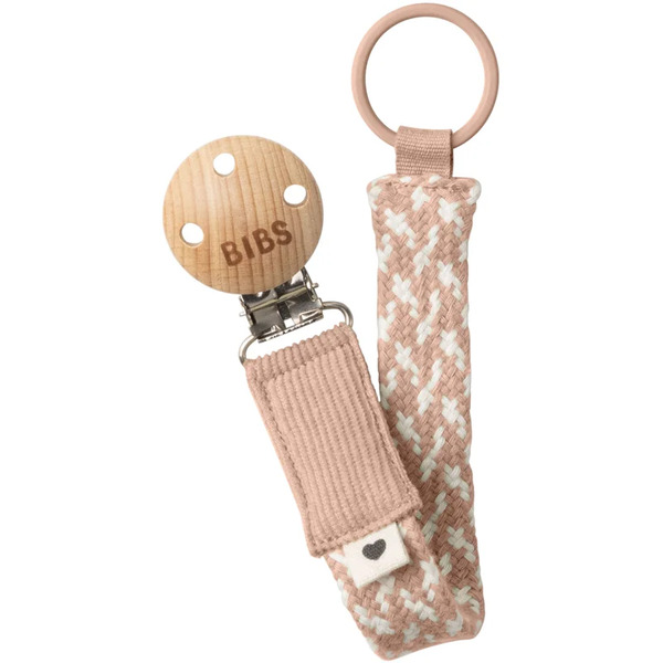  Bibs Paci Braid Dummy Clip Blush / Ivory 1 Pc 