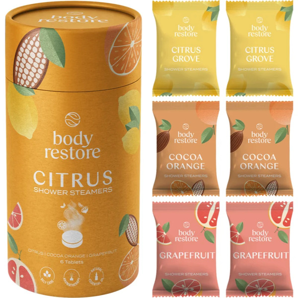  Body Restore Citrus Shower Steamers Shower Tablets 6 Pc 