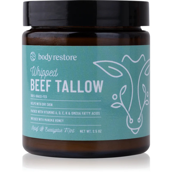  Body Restore Whipped Beef Tallow Balm Eucalyptus & Mint Nourishing Body Cream 73 Ml 