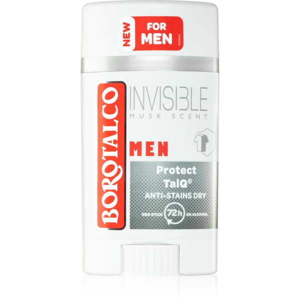  Borotalco Men Invisible No White Or Yellow Marks Roll-on Deodorant For Men Fragrance Musk Scent 40 Ml 