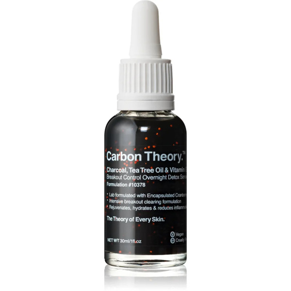  Carbon Theory Charcoal, Tea Tree Oil & Vitamin E Revitalising And Regenerating Night Serum For Problem Skin 30 Ml 