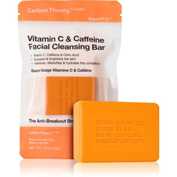  Carbon Theory Facial Cleansing Bar Vitamin C & Caffeine Cleansing Face Soap With Vitamin C Orange 100 G 