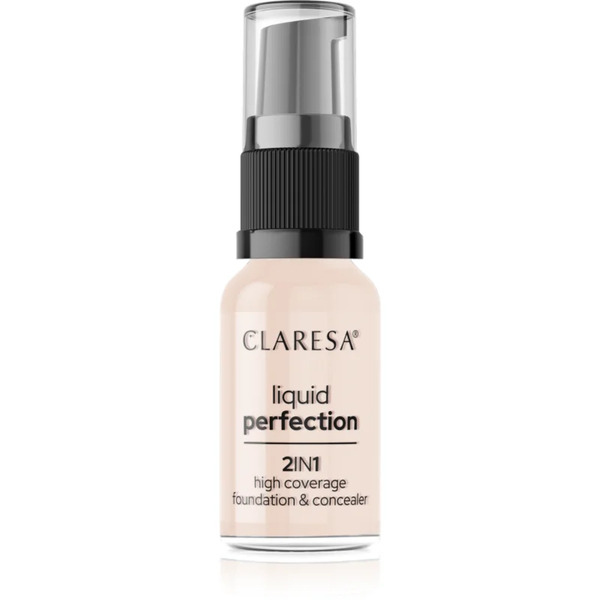  Claresa Liquid Perfection 2in1 Full Coverage Foundation Shade 101 Light 18 G 
