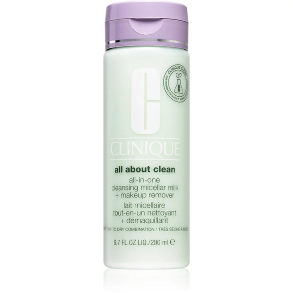  Clinique All About Clean™ All-in-one Cleansing Micellar Milk + Makeup Remover Gentle Cleansing Lotion For Dry And Very Dry Skin 200 Ml 