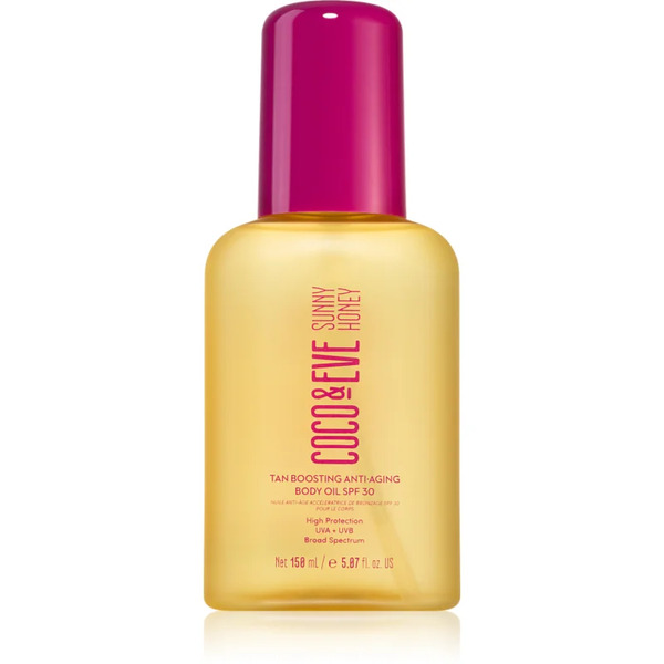  Coco & Eve Sunny Honey Tan Boosting Anti-aging Body Oil Spf 30 Protective Tan Accelerating Oil With Anti-ageing Effect Spf 30 150 Ml 