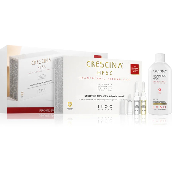  Crescina Transdermic 1300 Re-growth And Anti-hair Loss Hair Growth Treatment Against Hair Loss For Women Economy Pack 