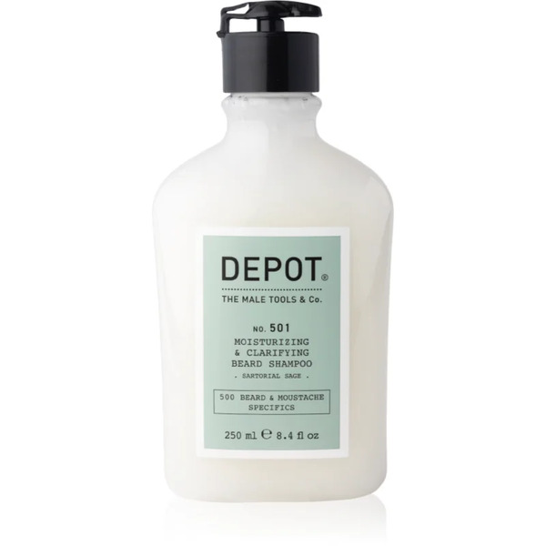  Depot 500 Beard & Moustache Specifics No. 501 Moisturizing & Clarifying Beard Shampoo Moisturising Shampoo For Beard 250 Ml 