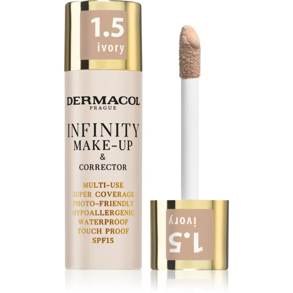  Dermacol Infinity Full Coverage Foundation Spf 15 Shade 1.5 Ivory 20 G 