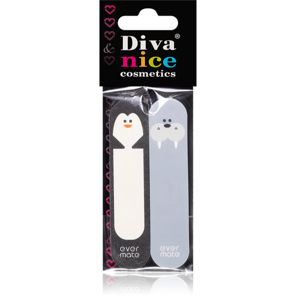  Diva & Nice Cosmetics Accessories Gentle File And Buffer Penguin & Walrus 2 Pc 