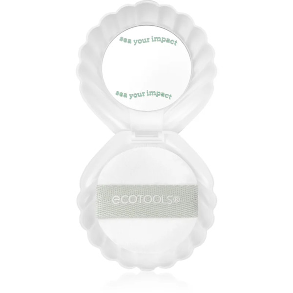  Ecotools Sea Gems Pearl Puff + Case Cosmetic Mirror With Puff 1 Pc 